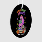 可愛い幽霊読「もっとブーーク」面白いハロウィーン オーナメント (正面)