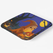 可愛い幽霊運がカボチャのカボチャ ペーパープレート (傾斜あり)