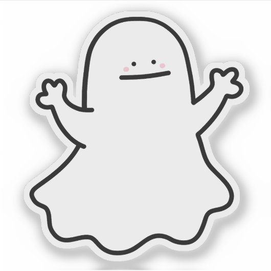 可愛い幽霊 シール (正面)