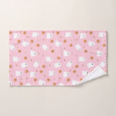 可愛い幽霊&パンプキンピンクハロウィーンパターン バスタオルセット (ハンドタオル)