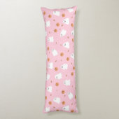 可愛い幽霊&パンプキンピンクハロウィーンパターン ボディピロー (裏面 (縦))