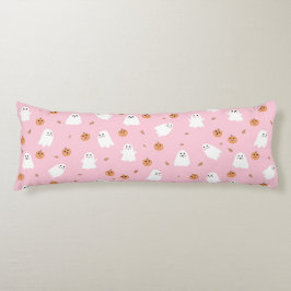 可愛い幽霊&パンプキンピンクハロウィーンパターン ボディピロー