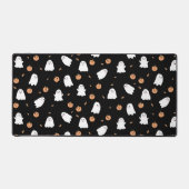 可愛い幽霊&パンプキンブラックハロウィーンパターン デスクマット (正面)