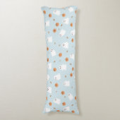 可愛い幽霊&パンプキンブルーハロウィーンパターン ボディピロー (正面縦)