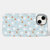 可愛い幽霊&パンプキンブルーハロウィーンパターン Case-Mate iPhoneケース (裏面 (横))