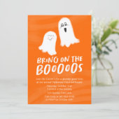 可愛い幽霊「Bring on the Booos」ハロウィン 招待状 (スタンド正面)