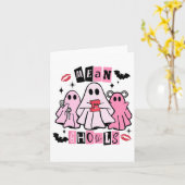 可愛い幽霊mean Ghouls面白いハロウィーンのコスチューム カード (黄色い花)