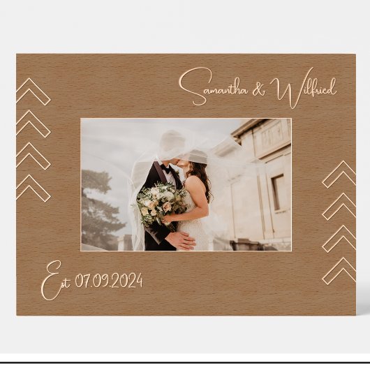 可愛い幾何学名彫り木枠 レーザー彫刻フレーム