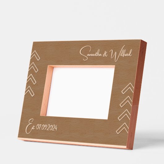 可愛い幾何学名彫り木枠 レーザー彫刻フレーム (左)