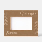 可愛い幾何学名彫り木枠 レーザー彫刻フレーム (正面)