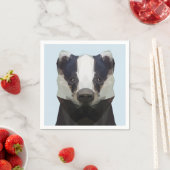 可愛い幾何学的アナグマ スタンダードカクテルナプキン (インサイチュ)