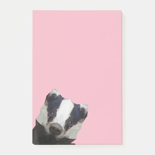 可愛い幾何学的アナグマ ポストイット (正面)