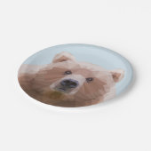 可愛い幾何学茶色のクマ青 ペーパープレート (アングル)