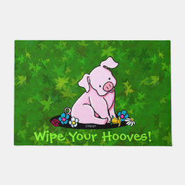 可愛い座りかわいらし豚の姿 ドアマット