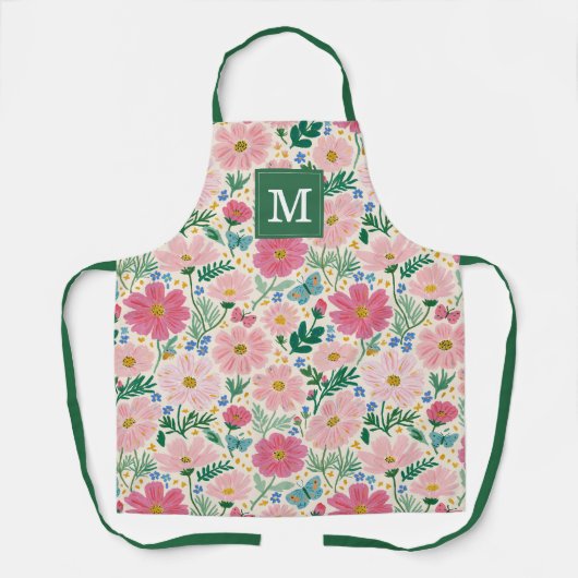 可愛い庭の花 キッチンエプロン エプロン (正面)