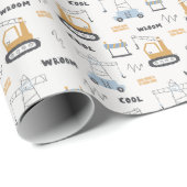 可愛い建築サイトブリッククレーンディガーキッズ ラッピングペーパー (ロールコーナー)