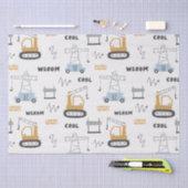 可愛い建築サイトブリッククレーンディガーキッズ 薄葉紙 (クラフト)