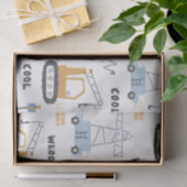 可愛い建築サイトブリッククレーンディガーキッズ 薄葉紙 (ギフト)