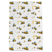 可愛い建築ダンプトラックパーティー用品 ミディアムペーパーバッグ (裏面)