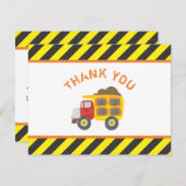 可愛い建築バースデーパーティーダンプトラック サンキューカード (正面/裏面)