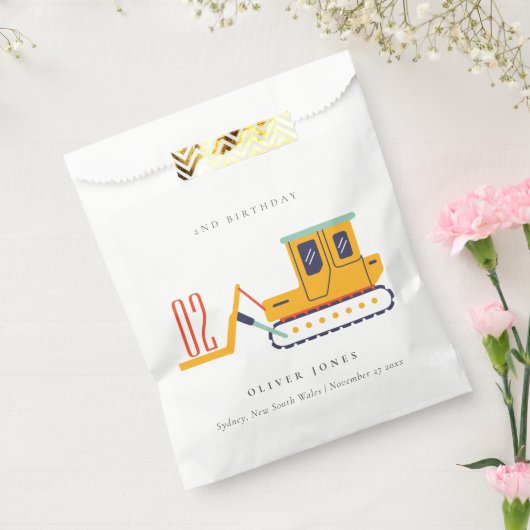 可愛い建築フォークリフト任意の年齢誕生日 フェイバーバッグ (封をした状態)