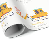 可愛い建築フォークリフト任意の年齢誕生日 ラッピングペーパー (ロールコーナー)