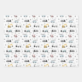 可愛い建築車柄 ラッピングペーパーシート (正面)