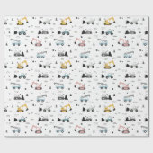 可愛い建築車柄 ラッピングペーパー (フラット)