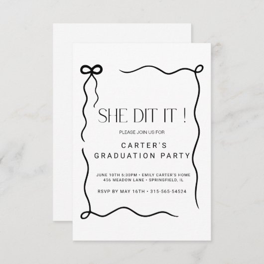 可愛い弓の群れ,エルガンテミニマリスト黒と白 セーブザデート (正面/裏面)