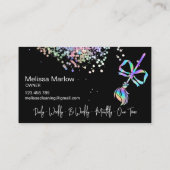 可愛い弓メイド掃除ハウスホログラフきらめくグ 名刺 (裏面)