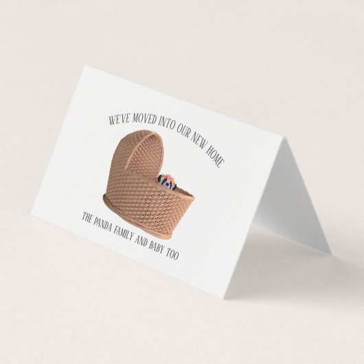 可愛い引っ越しました新しい改札の名刺交換 名刺 (正面)