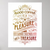 可愛い引用文のコーヒー好きのポスター ポスター (正面)