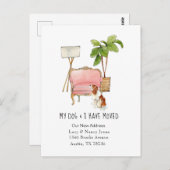 可愛い引越し犬の引越し案内はがき ポストカード (正面/裏面)