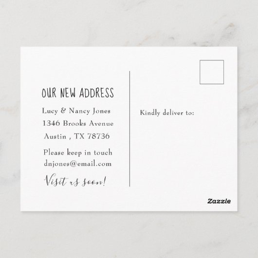 可愛い引越し犬の引越し案内はがき ポストカード (裏面)