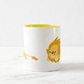 可愛い弾みだらけの漫画ライオンマグカップ ツートーンマグカップ (中央)