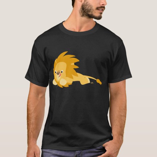 可愛い弾力のある漫画のライオンTシャツ Tシャツ (正面)