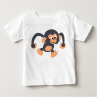 可愛い弾力のある漫画チンパンジーベビーTシャツ
