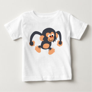 可愛い弾力のある漫画チンパンジーベビーTシャツ ベビーTシャツ
