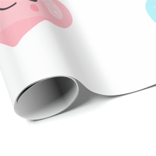 可愛い彼の彼女ピンクの青のジェンダーがパーティーを明かす ラッピングペーパー (ロールコーナー)