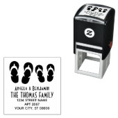 可愛い彼&彼女のビーチサンダルカップル名アドレス セルフインキングスタンプ (インサイチュ)