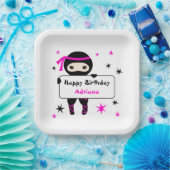 可愛い忍者キッズウォリアー女の子ピンクデイパーティー ペーパープレート (パーティー)