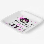 可愛い忍者キッズウォリアー女の子ピンクデイパーティー ペーパープレート (傾斜あり)