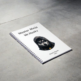 可愛い忍者マスターハスキーカスタムノートブックホワイト ノートブック