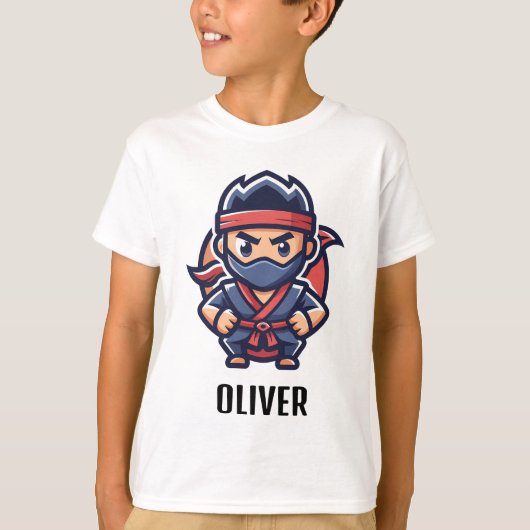 可愛い忍者戦士パーソナライズされた Tシャツ (正面)