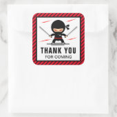 可愛い忍者戦士子供の誕生日パーティーフェイト スクエアシール (バッグ)