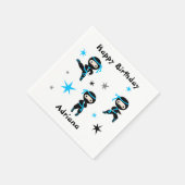 可愛い忍者戦士子供の誕生日パーティーフェイト スタンダードカクテルナプキン (角)