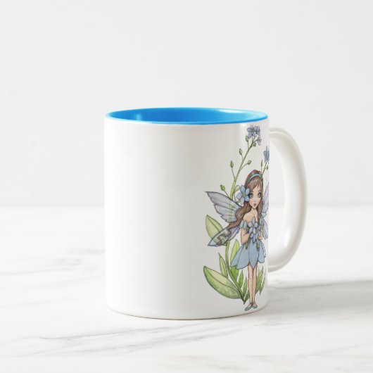 可愛い忘れ私ではない花の妖精のマグ ツートーンマグカップ (正面右)