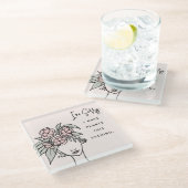 可愛い忙し赤面マイプラントフローラポートレート ガラスコースター (アングル)