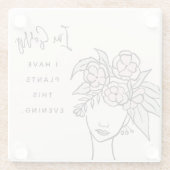 可愛い忙し赤面マイプラントフローラポートレート ガラスコースター (裏面)