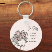 可愛い忙し赤面マイプラントフローラポートレート キーホルダー (裏面)